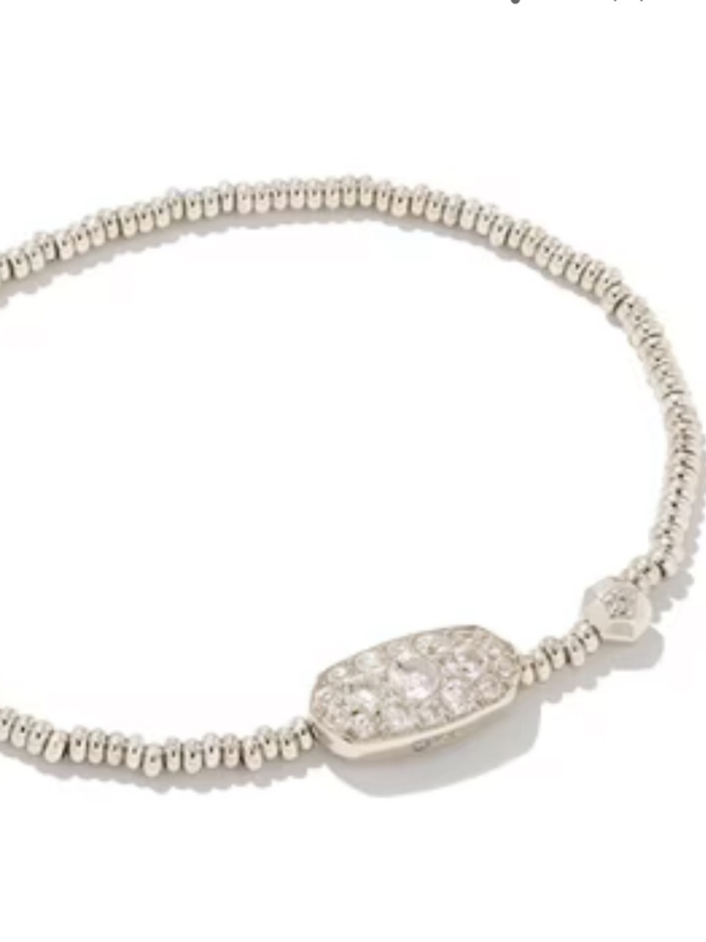 Kendra Scott Ari Heart Silver Stretch Bracelet Silver-Tone Beaded Bracelet